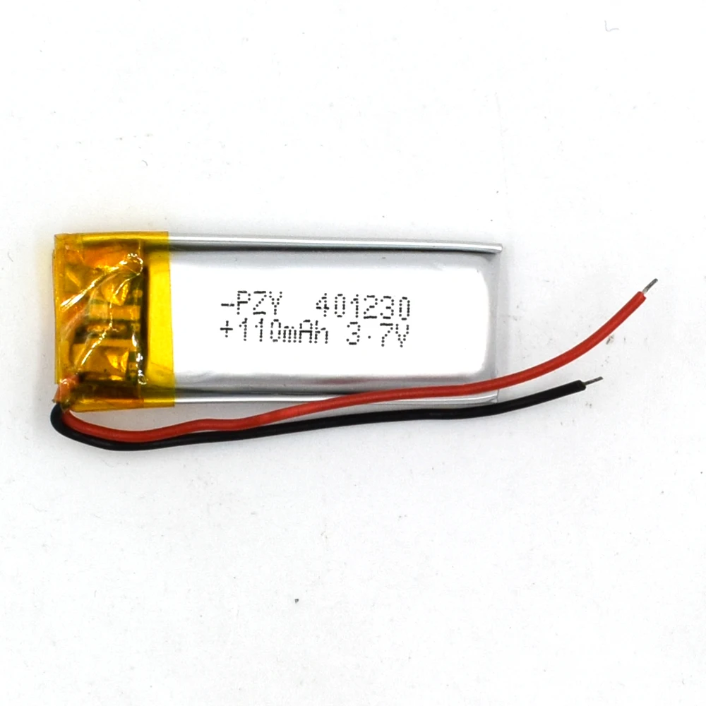 Yabaos 401230 3.7V 110mAh شحم ليثيوم بوليمر بطارية ليثيوم بوليمر قابلة للشحن ل MP3 GPS سماعة رأس بخاصية البلوتوث فيديو كاميرا على شكل قلم