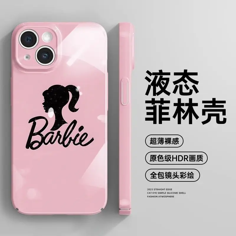 Barbie Cute Phone Case for IPhone 15 14 13 12 11 Pro Max XR XS Max Cartoon Girls Soft Shell Shock Proof Protective Cover Gift