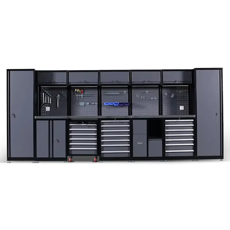 Workshop Heavy Work Bench Tool Cabinet With Drawers Metal Garage Storage Tool Box Cabinet