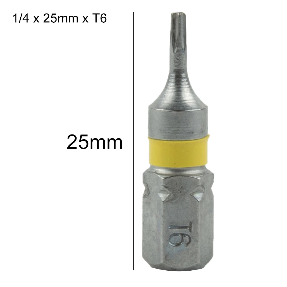 4pcs T6-T40 Magnetic Torx Screwdriver Bits Set Batch Head 1/4\'\' Hex Shank Square Head Hand Drill Screwdriver Alloy Steel Bit