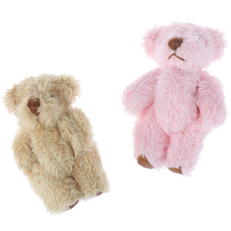 4.5CM Cute Bear Doll Long hair Bear DIY Clothes Or Mobile Handmade Accessories