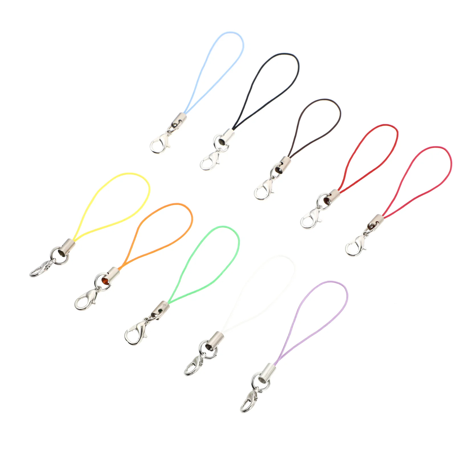 100 Pcs Lobster Buckle Phone Strap Lanyards Key Chain Accessories DIY Ropes Fashion Wristlet Straps Hanging Polyester Keychain