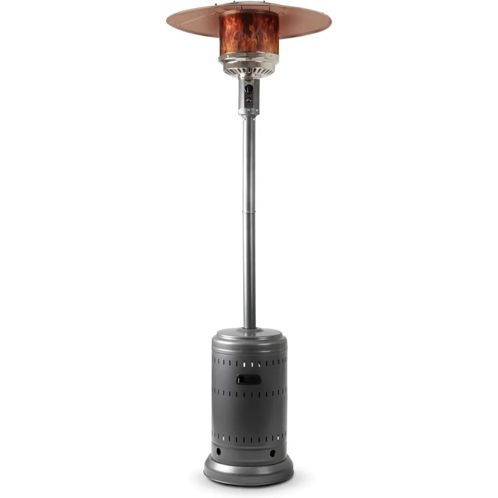 

46,000 BTU Outdoor Propane Patio Heater with Wheels Commercial & Residential Slate Gray