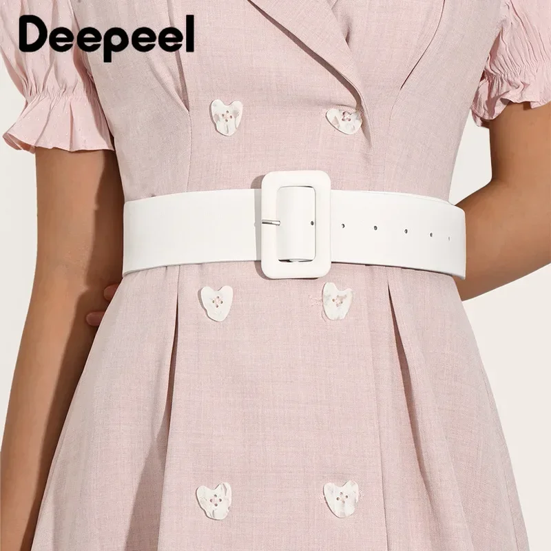 1Pc 4.2*90cm Ladies Fashion Pin Buckle Wide Belt Women\'s Skirt Sweater Decorative Corset Belts Leather Crafts Candy Waistband