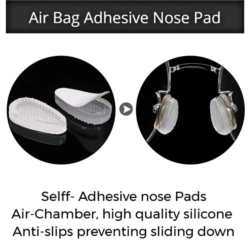 2/20PCS Silicone Glasses Nose Pads Soft Non Slip Air Cushion Nose Holder Transparent Invisible Self Adhesive Sticker Eyewear image 5