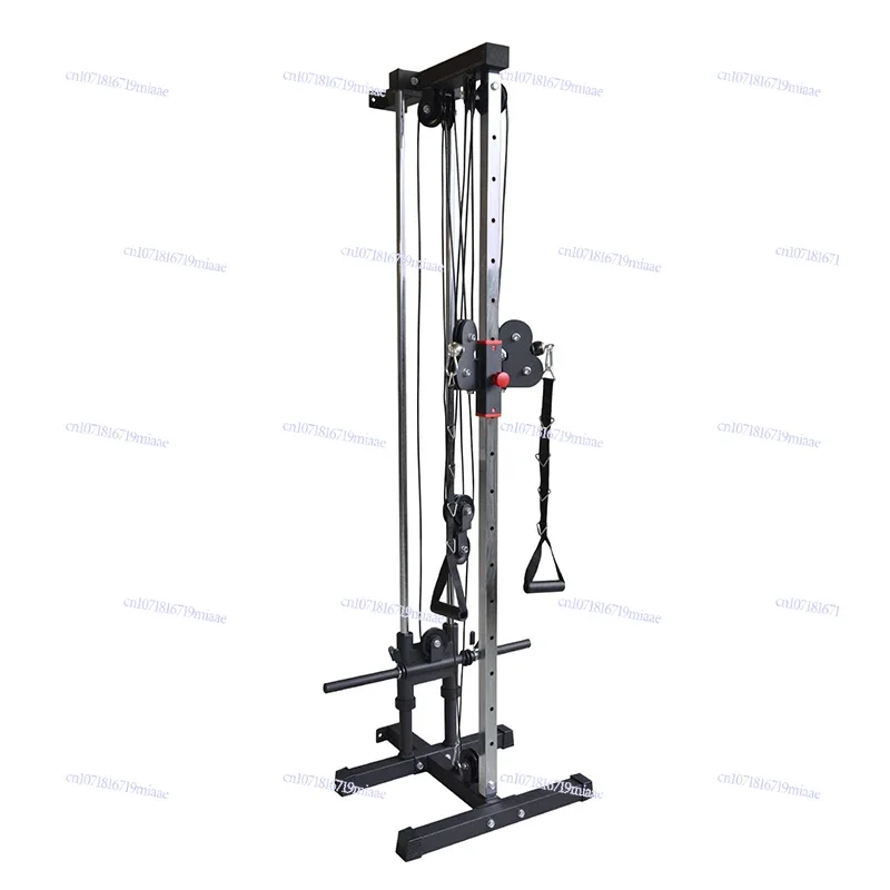 Mount Cable Station Wall Mounted Tower with Adjustable Dual Pulley System for Functional Home Gym