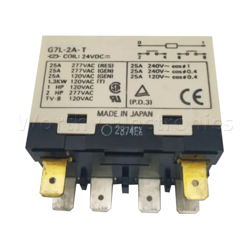 Free shipping 10pcs/lot relay 24VDC 25A 6PIN  G7L-2A-T