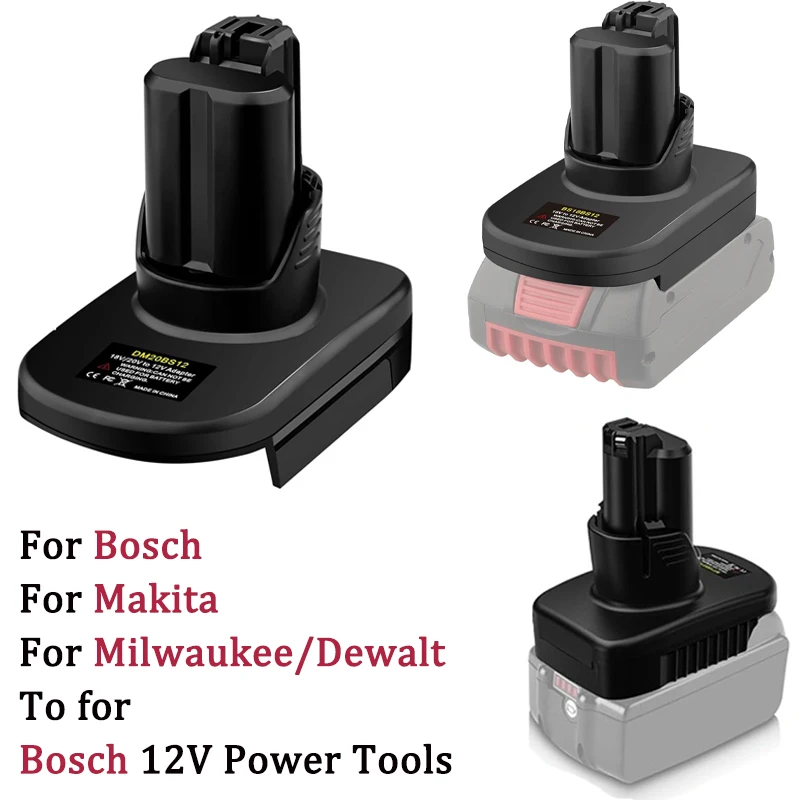 

Адаптер-преобразователь аккумулятора для аккумулятора Makita/Milwaukee/Dewalt/Bosch 18 В, 20 В, для аккумуляторных электроинструментов Bosch 12 В