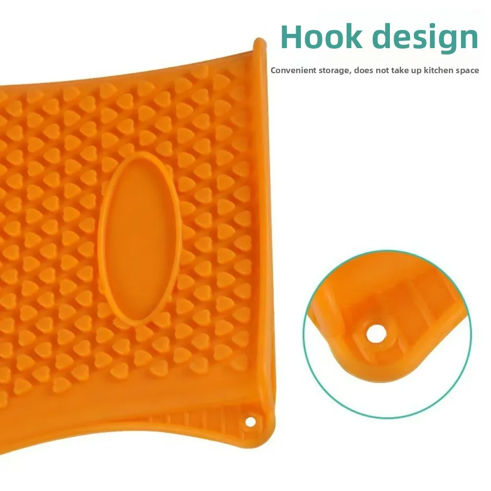 قفازات عازلة للحرارة من السيليكون بخمسة أصابع على شكل قلب - مقاومة للحرارة لفرن الخبز والميكروويف #4