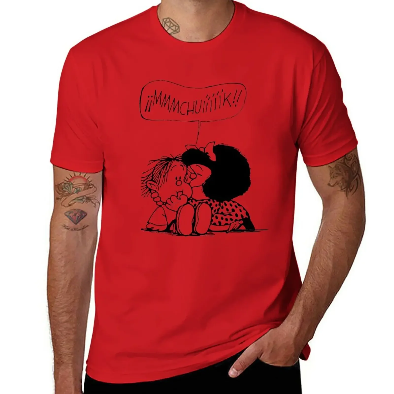 New Mafalda, little brother T-Shirt for a boy customizeds vintage tees mens champion t shirts