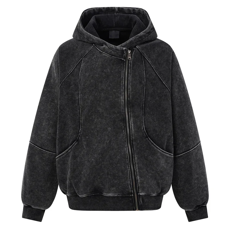 FACTCHECK EU US Size Luxury Quality Zip Up Hoodie Jacket Autumn Winter Contrasting Stitching Loose Fit Dropped Shoulders Hoodie