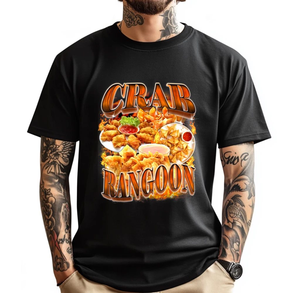 

Crab Rangoon Meme Bootleg Rap Style 90s Vintage Funny 1990s Pink Graphic Tees Student Tops of July