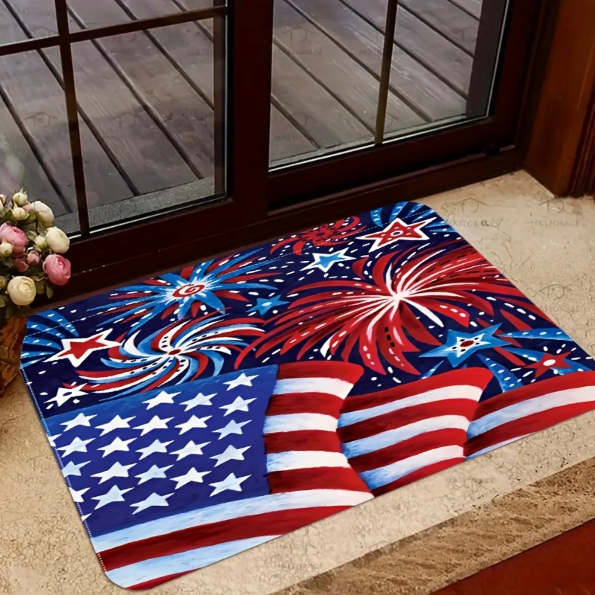 Patriotic Fireworks Outdoor Door Mat 1