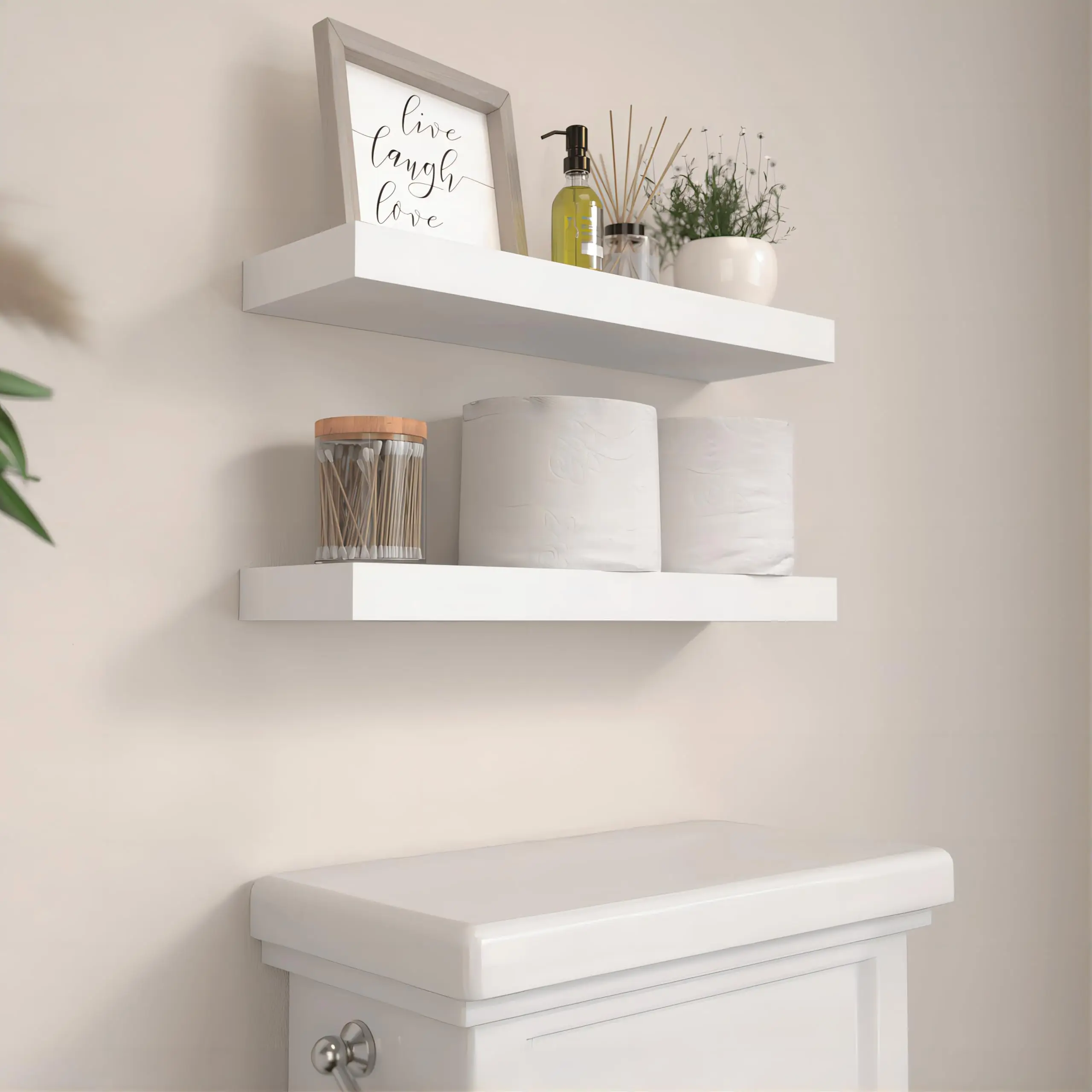 White 6Pcs Floating Shelves, Wall Mounted Small Shelves for Room, Modern Hanging Shelves, Display Wall for Wall Décor image 2