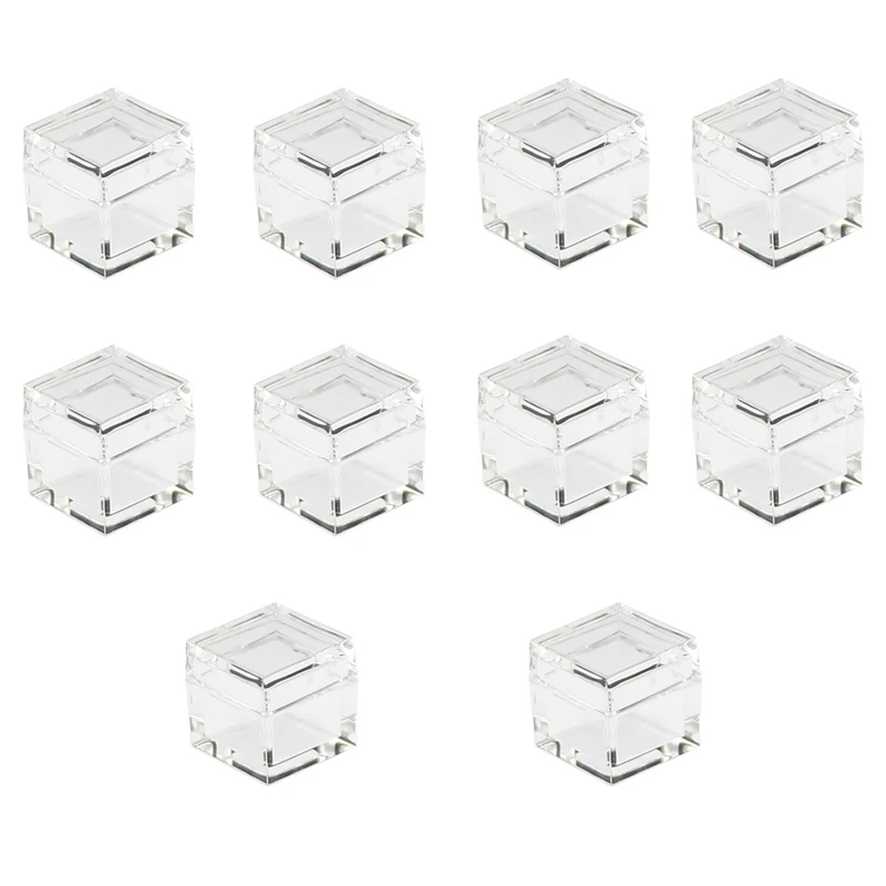 10PCS/Set Acrylic Cases Element Cubes Box For Element Cube Shape Clear Boxes Collection Storage For 10MM 25.4MM Element Cubes