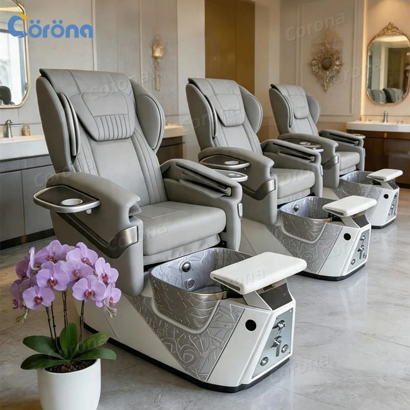 Electric Pedicure Chair with Foot Spa Salon Manicure Chair Featuring Massage Function for Comfortable Nail Care