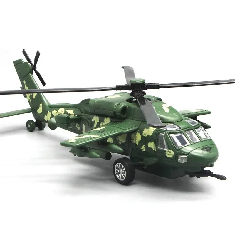 Black Hawk Armed Helicopter Simulation Sound Light alloy model Display Ornaments Gifts Collection FJ20