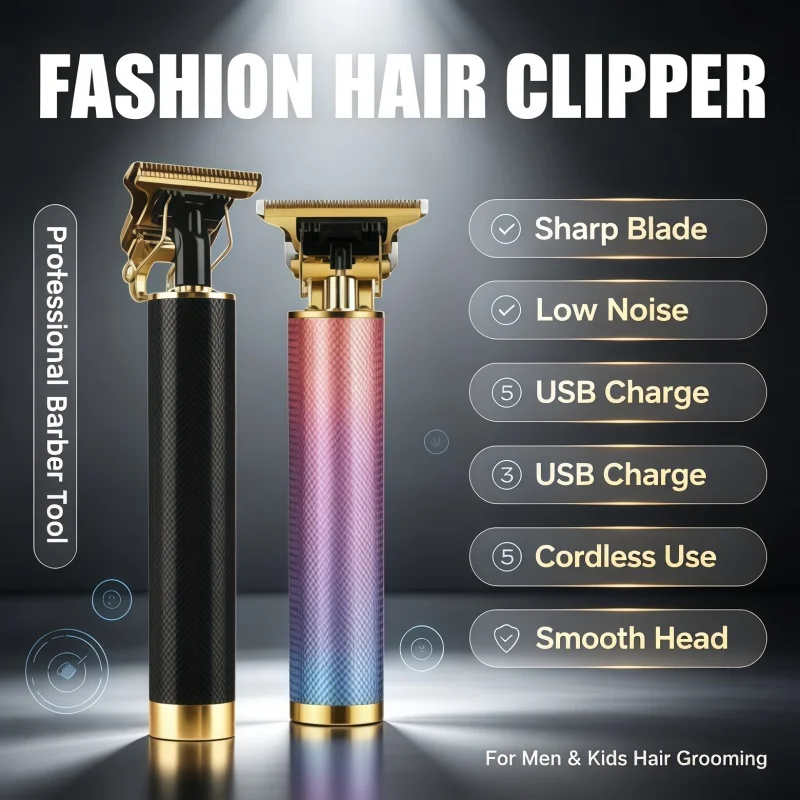 Image of 2026 Neue Elektrische Haarschneidemaschine Vintage T9 Clipper Wiederaufladbarer Herrenrasierer Trimmer für Professionelle Friseure