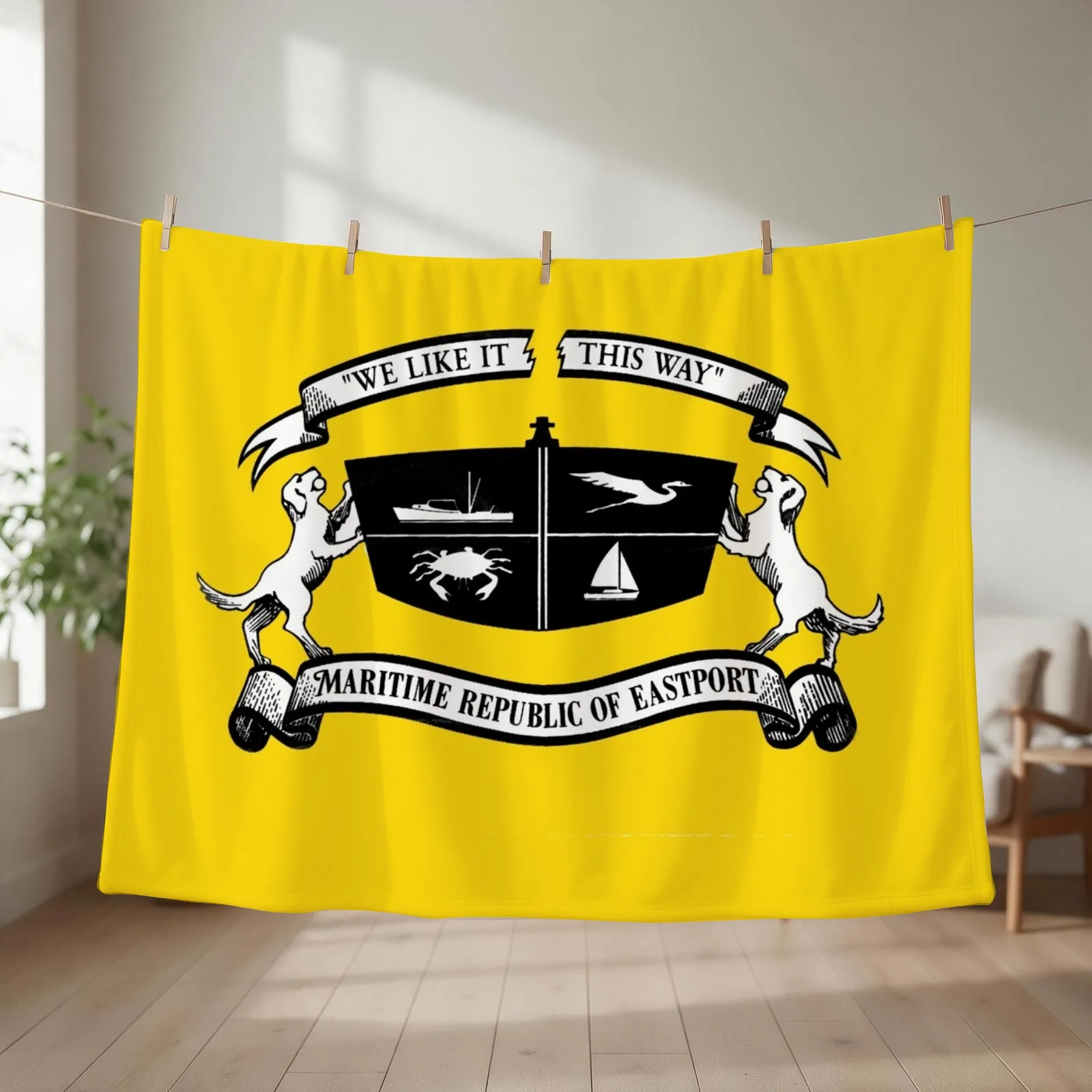 Flag of Maritime Republic of Eastport Throw Blanket Softest Flannel Thin halloween Blankets