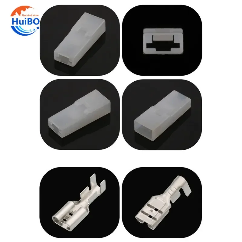 10 set 6.3 plug spring + hard sheath DJ70114-6.3-21 single hole car connector 1 core sheath 336524-1