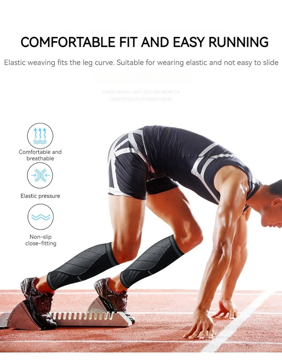 1Pcs Laufen Leichtathletik Kompression Ärmeln Bein Wade Schienbeinkantensyndrom Ellenbogen Knie Pads Schutz Sport Sicherheit Unisex – Detail 5