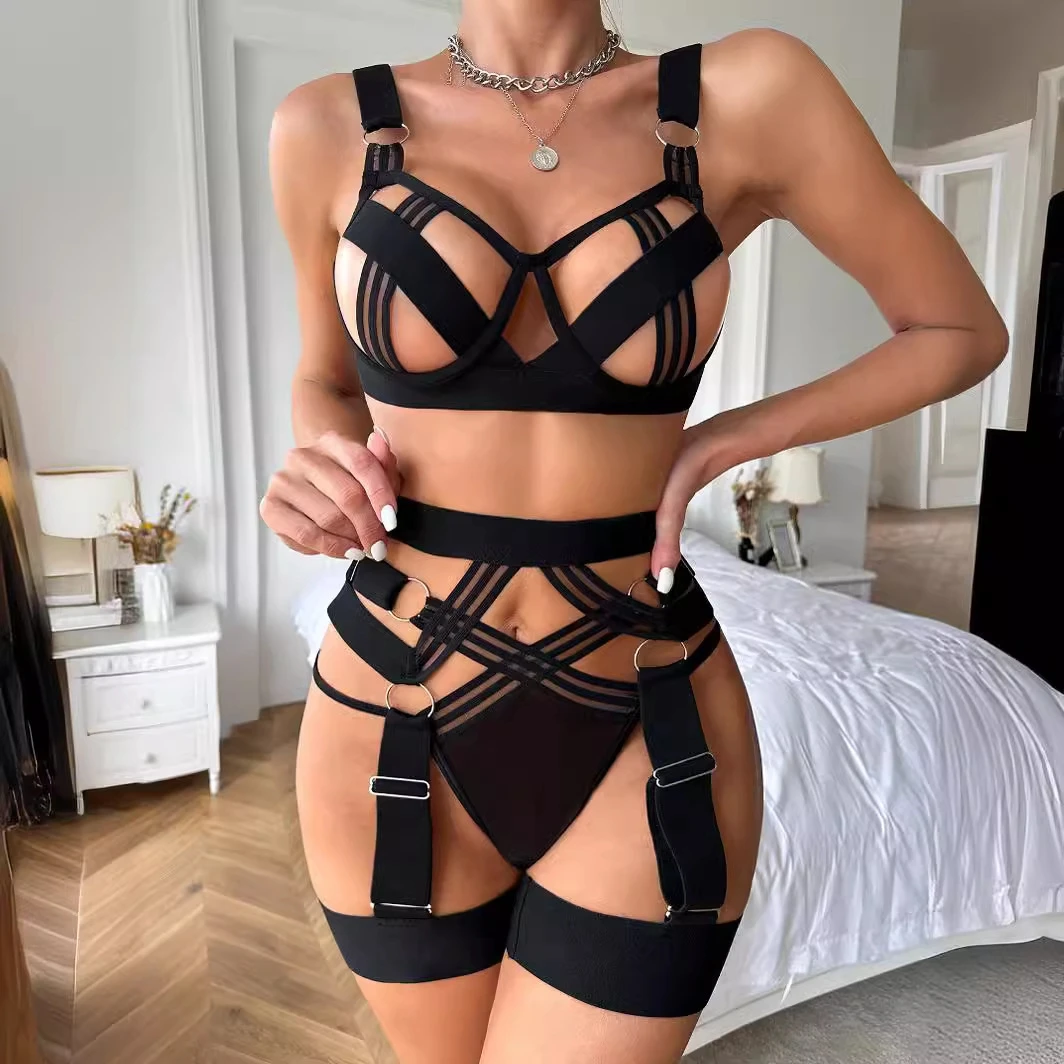 

Sexy underwear Europe and the United States style sexy splicing hollow collar sexy couple flirtation