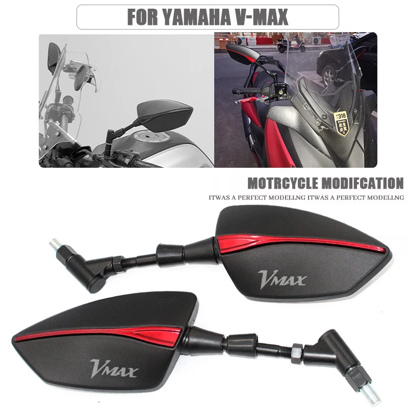 VMAX For V-MAX V MAX 1200 1700 Motorcycle Rearview Mirror Scooter E-Bike Rearview Mirrors Back Side Mirror 8mm 10mm