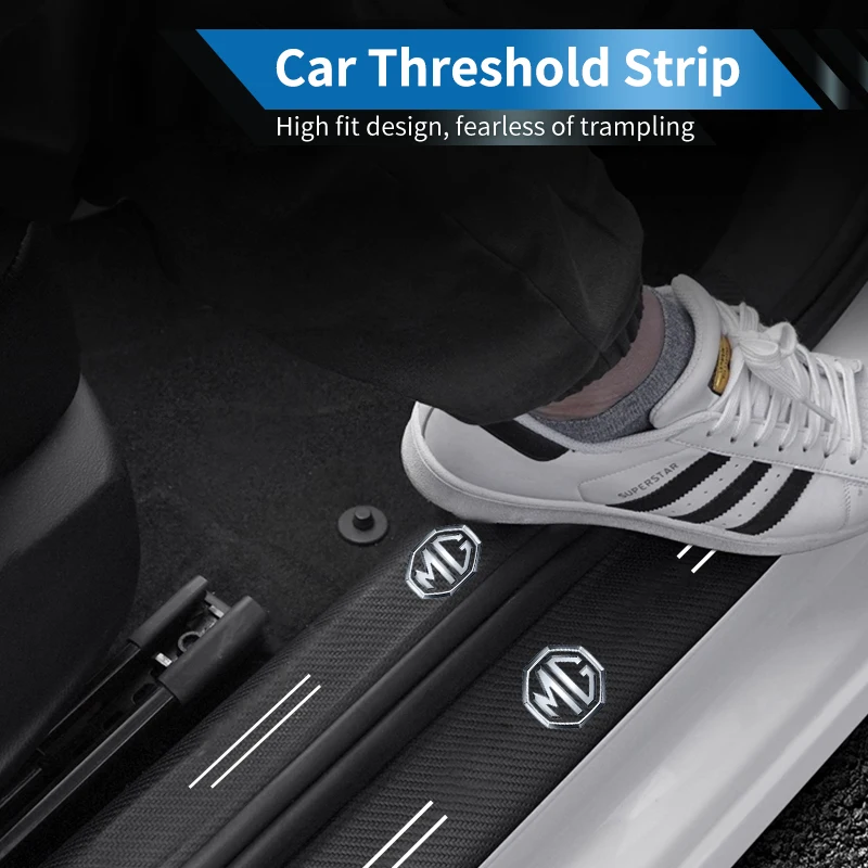 Car Door Sill Protector Stickers Carbon Threshold Strip Accessories For Morris Garages MG 6 3 5 7 TF ZR ZS HS GS GT Hector RX5 R