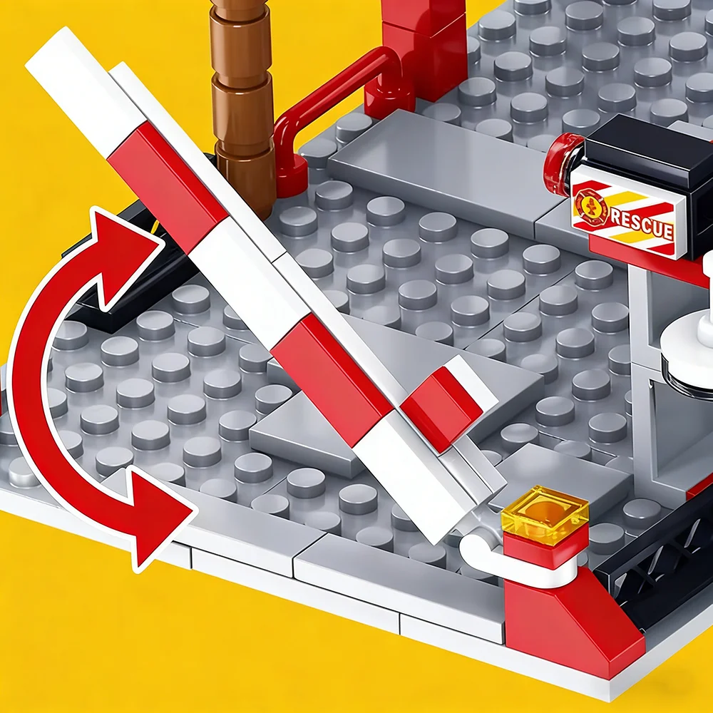 1000+ Teile Urbane Architektur Bausteine Polizeistation Feuerwehrstation Feuerwehrauto Bausteine Spielzeug Weihnachts- und Feiertagsgeschenk – Detail 3