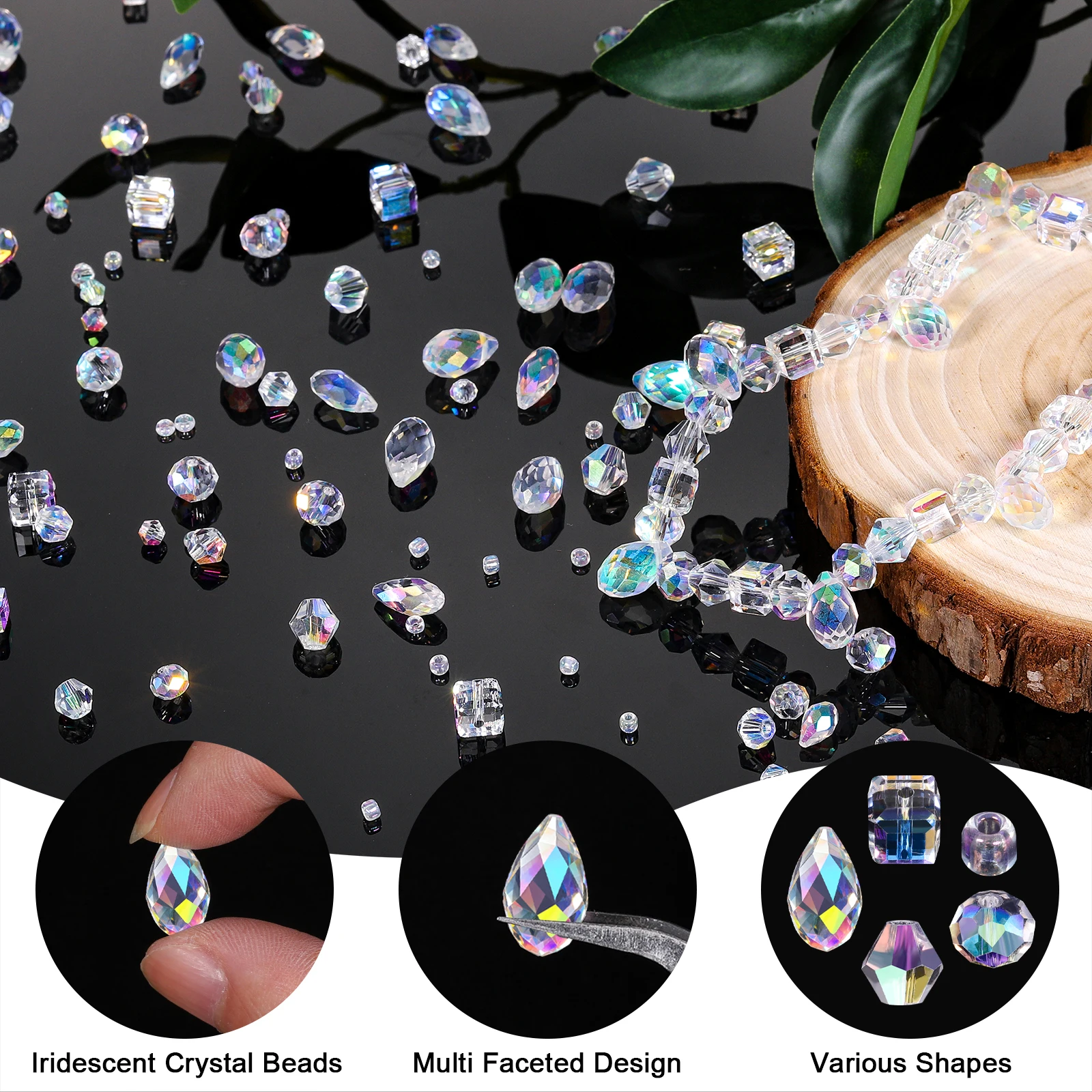 Mehrfarbige Facettierte Kristall-Serie Set Quadratische Tropfenförmige Glasperlen für Schmuckherstellung DIY Anhänger Zubehör Großhandel – Detail 7