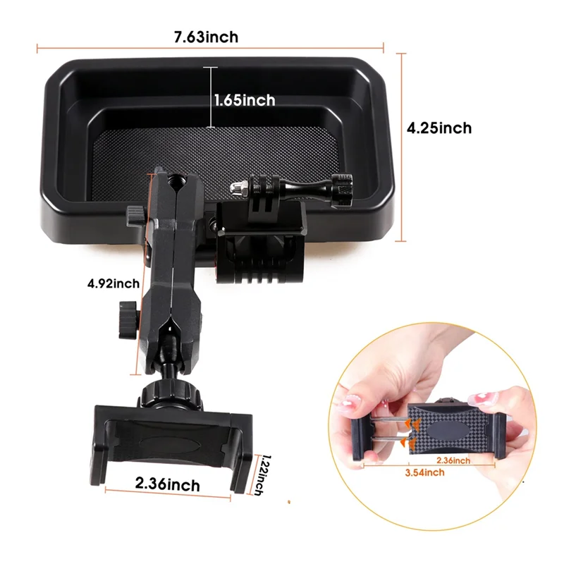 High Quality Dash Phone Mount With Slide Rail For Ford Bronco 2021 2022 2023 Replacement , Compatible With For Gopro And Smart P