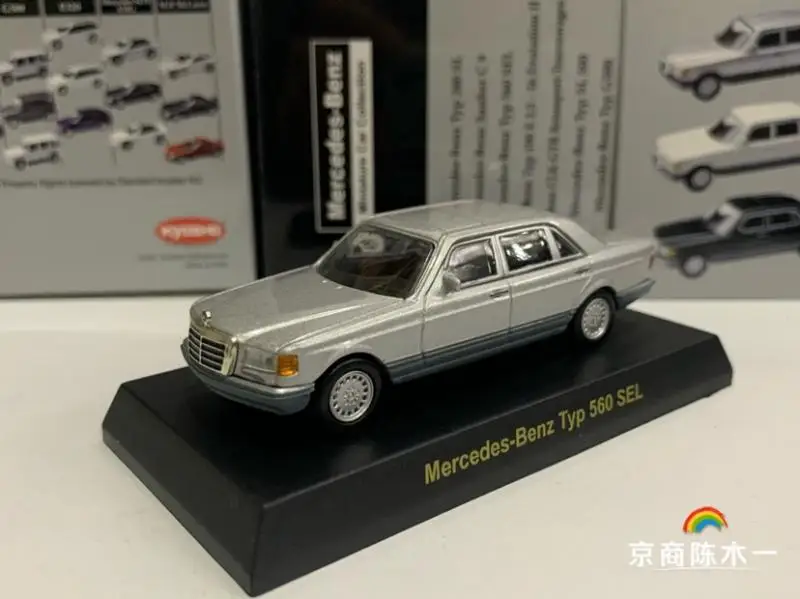 

Коллекция KYOSHO 1/64 Benz Typ 560 SEL, литой Сплав, модель на колесиках, украшения, подарок