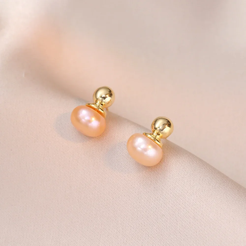 

Light luxury fashion S925 silver needle natural freshwater pearl stud earrings for women