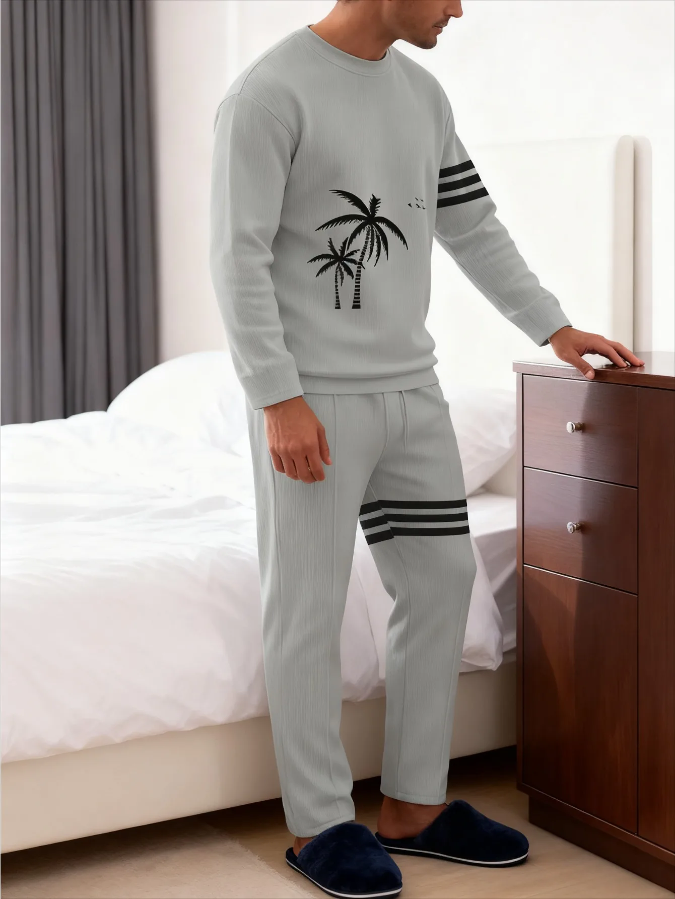 

2-piece Men's Dual-use Casual Set for Home and Outdoor Wear - Versatile Fit + Breathable and Skin-friendly