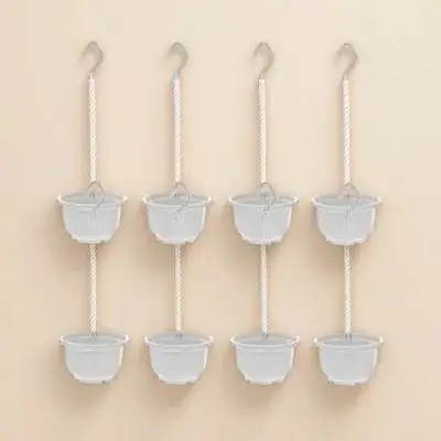 

8Pcs Plastic Hanging Flower Pots Thick Wear-Resistant Plant Containers Garden Planters Balcony Hanging Plant Holders Indoor