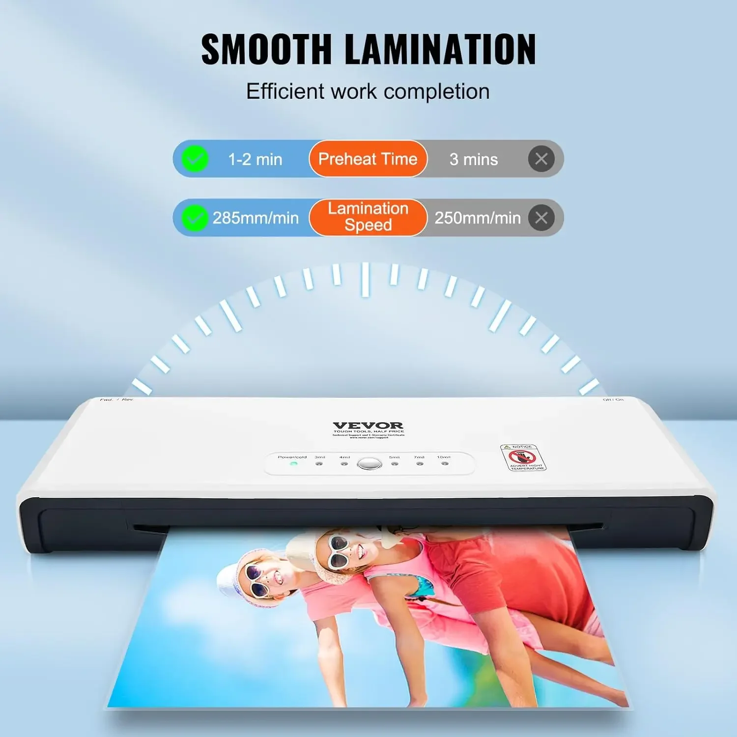 Laminator Machine 13 Inch, 4 Rollers Hot & Cold Thermal Laminator for A4/A5/A6/A7, Quick Warm-up, 3 mil Lamination Films