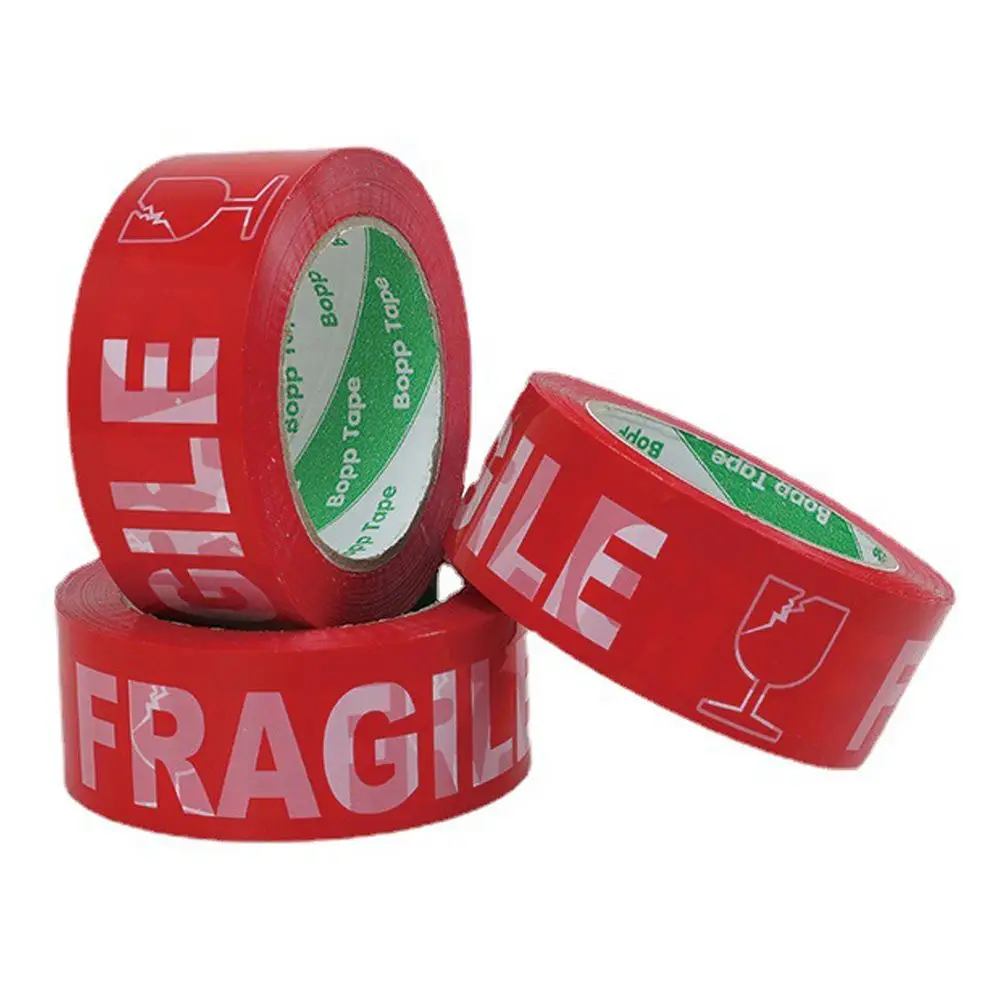 شريط لاصق متين من الكرتون اللوجستية الحمراء، شريط تحذيري هش