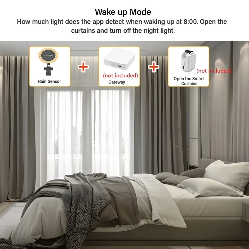 투야 지그비 태양광 및 빗물 센서, 가정용 스마트 라이프용 태양광 감지 센서, 2 in 1 강우 햇빛 날씨 감지 센서