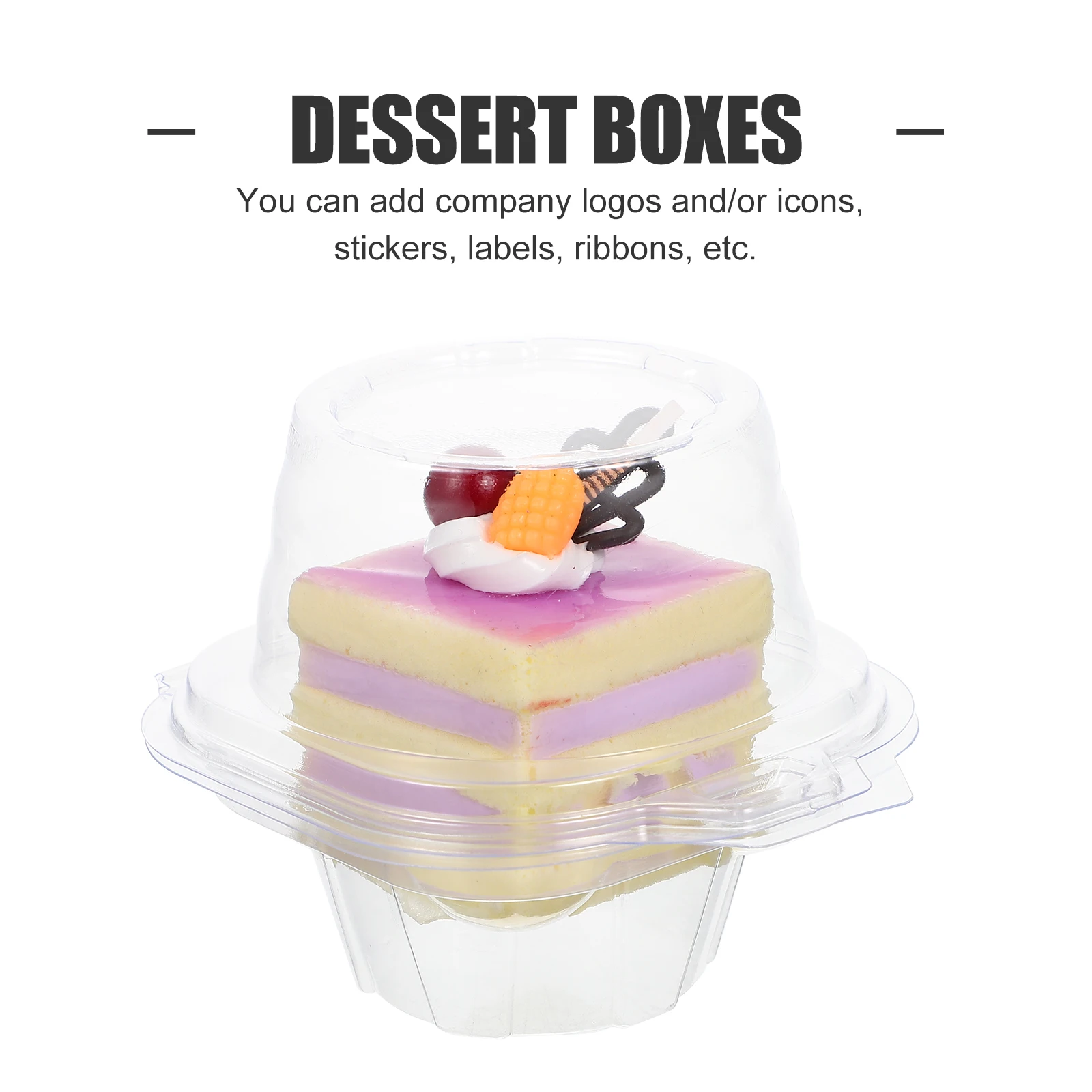 

50 шт. коробки для торта, пластиковые контейнеры для десерта, толстые устойчивые к запаху коробки для кексов для пекарни, кофейни, вечеринки, свадьбы