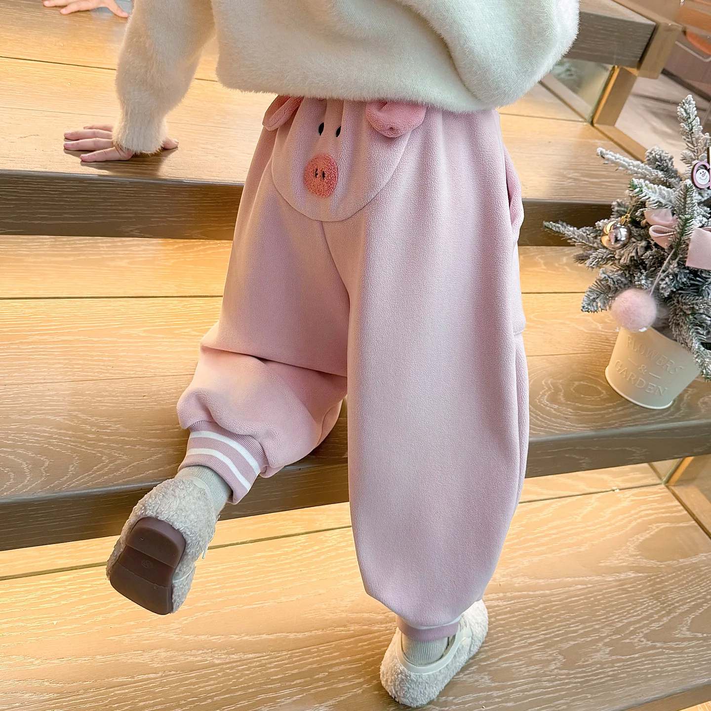 

Детские штаны UNITIM для маленьких девочек, жаккардовые утепленные теплые штаны для маленьких девочек, новые зимние штаны для маленьких мальчиков с эластичной резинкой на талии