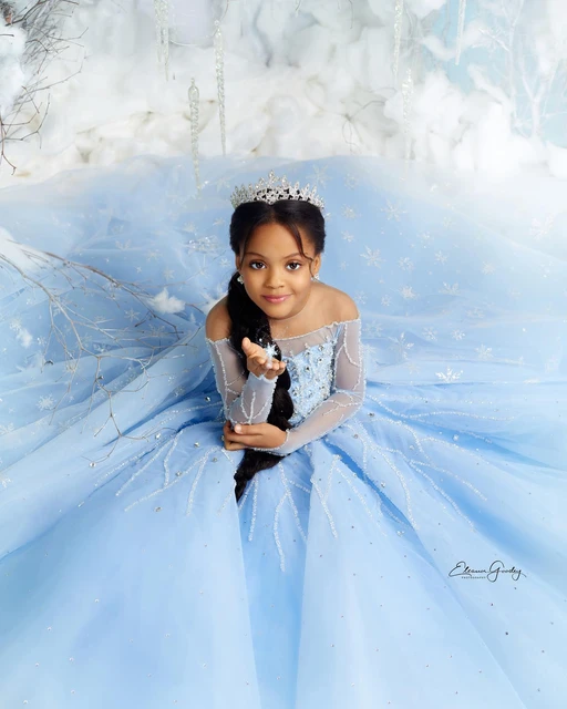 Frozen Ice Queen Girl Pageant Dress Flower Girls Dresses Princess Aisha Light Sky Blue Kids Party Fully Baby Birthday Gowns AliExpress