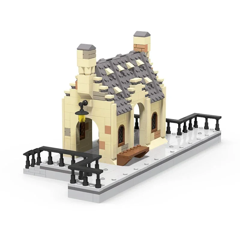 MOC-55511 Europa Bahnhof Architektur Street view Bausteine Set Bahnhof Modell DIY Puzzle Spielzeug für Kinder Geschenk