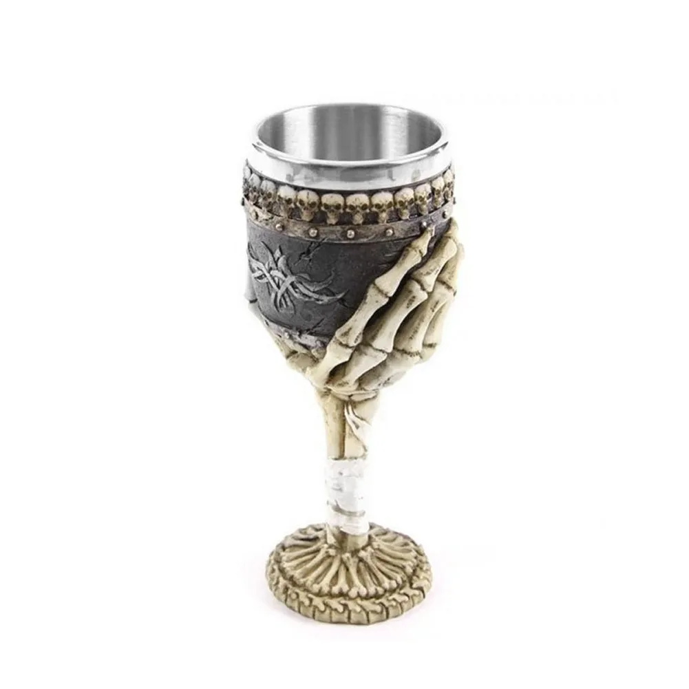 Stainless Steel Gift Drinking Cup Retro 3D Skull Cocktail Glasses Wine Goblet