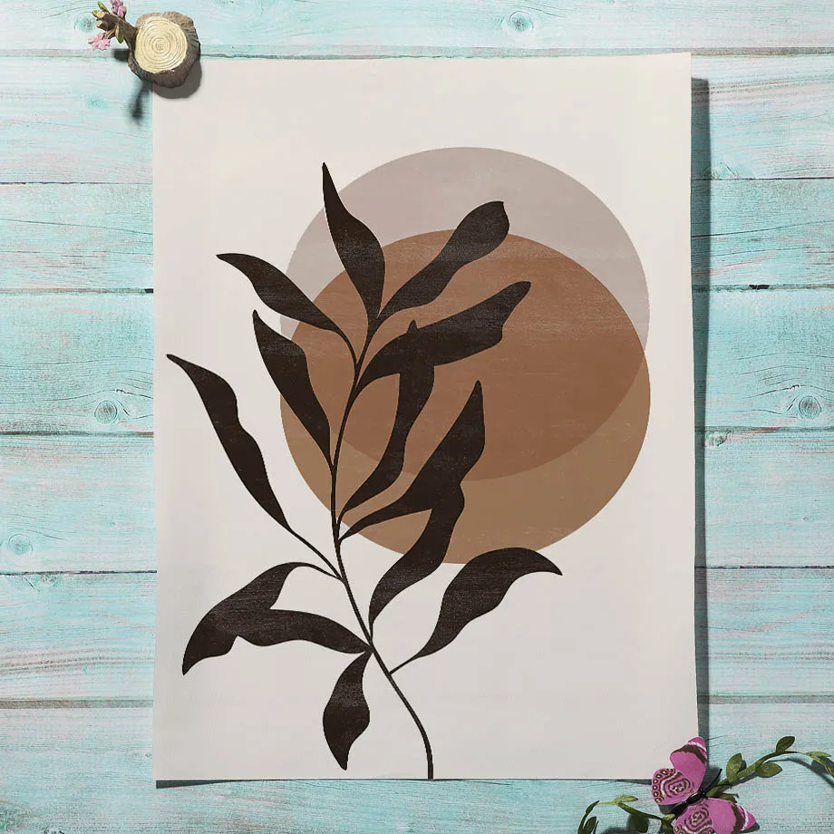Boho Brown Beige Abstract Posters And Prints Mid Century Modern Wall Art Canvas Painting Art Mural Picture For Living Room Decor