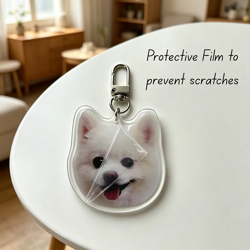Customized Acrylic Cat Photo Keychain Personalized Pets Picture Keychain Souvenir The Best Gifts For Pets Backpack Hanging Chain