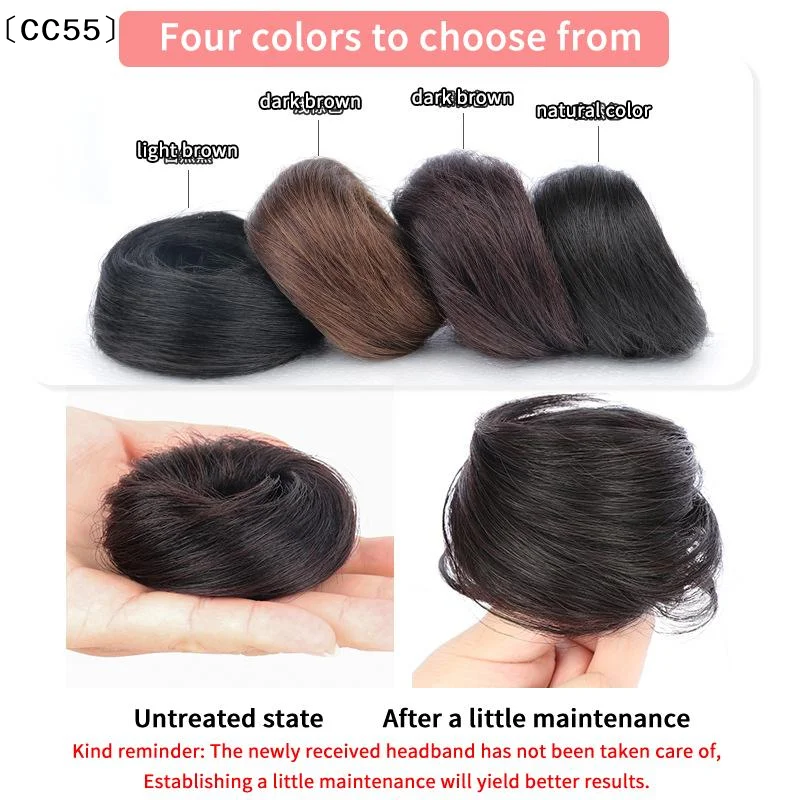 Elegantes, unordentlich gelocktes synthetisches Haarteil mit elastischem Gummiband, flauschiger Dutt, Pferdeschwanz-Haarverlängerung für den täglichen Gebrauch〔CC55〕