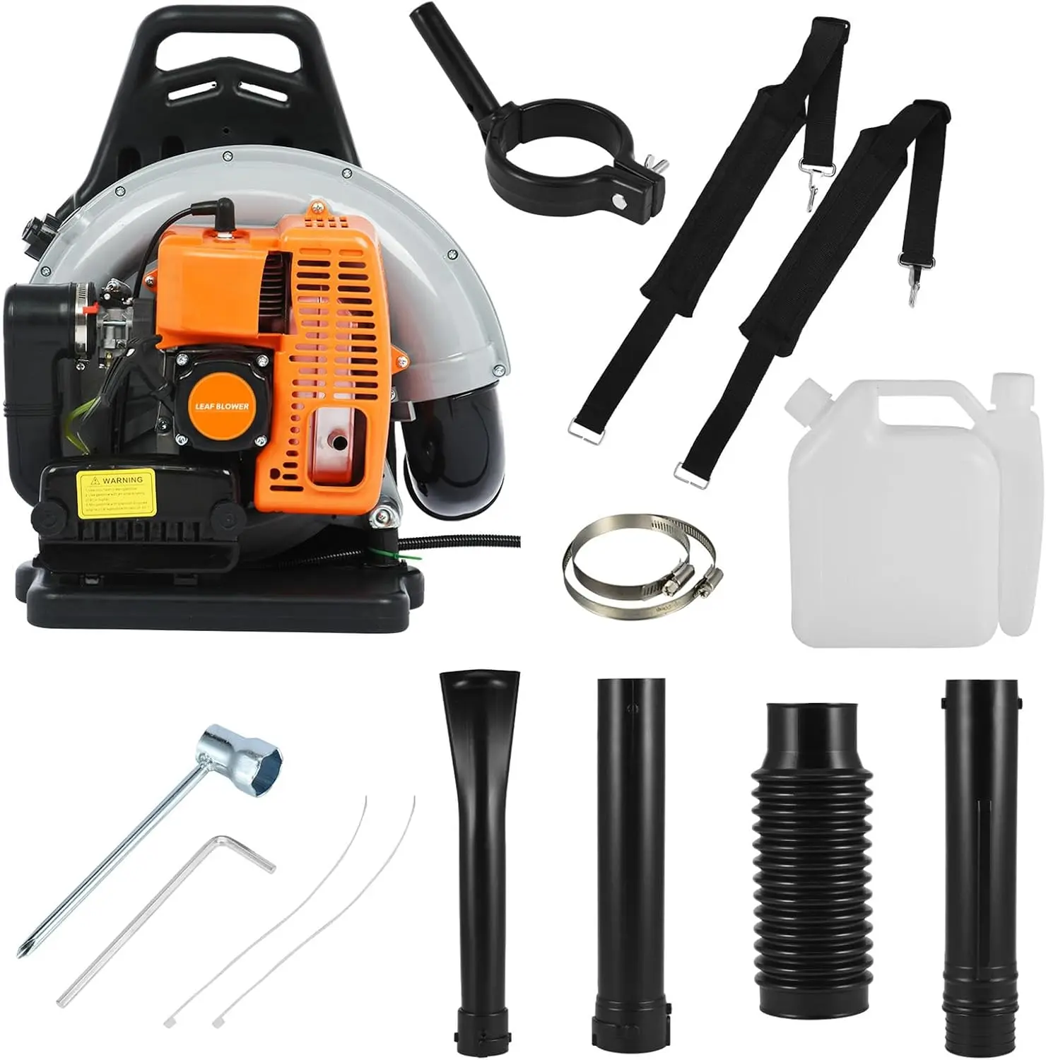 Backpack Leaf Blower, 63CC Gas Leaf Blower Snow Blower, 2-Stroke Engine 1.7 L Fuel Tank 6800r/min Large Air Volume blowers for L