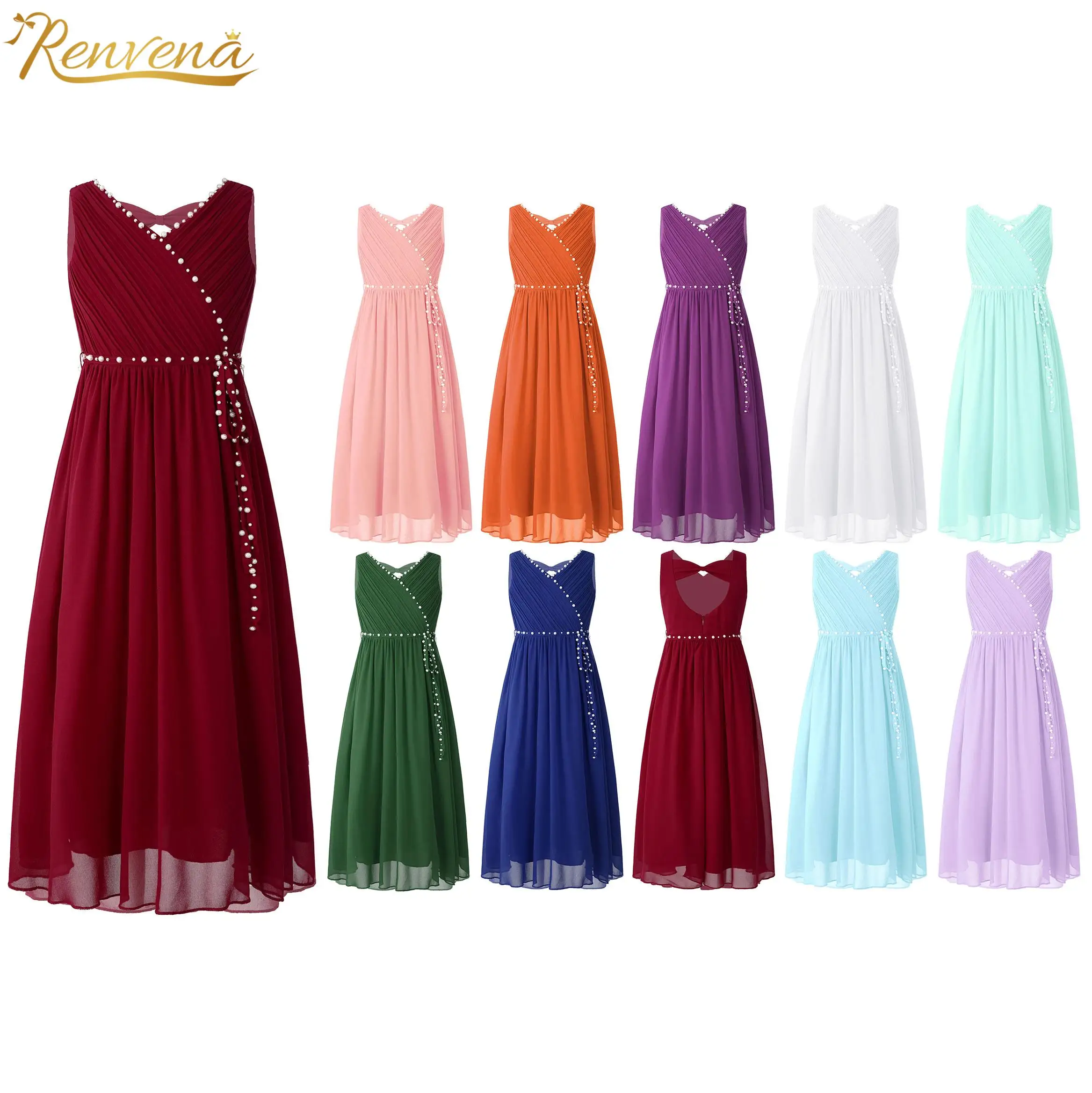 

Elegant Kids Dress for Girl Children Chiffon Formal Ball Gown Flower Girls Dresses for Wedding And Party Petites Filles Robes