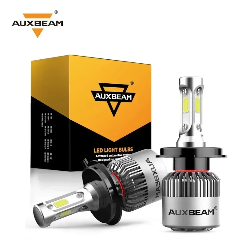 Auxbeam 72W 8000lm Car LED Headlight Bulbs H4 H7 H1 H3 9005 9006 9012 COB Auto Headlamp Car Light 8000lm 6500K Series F-S2