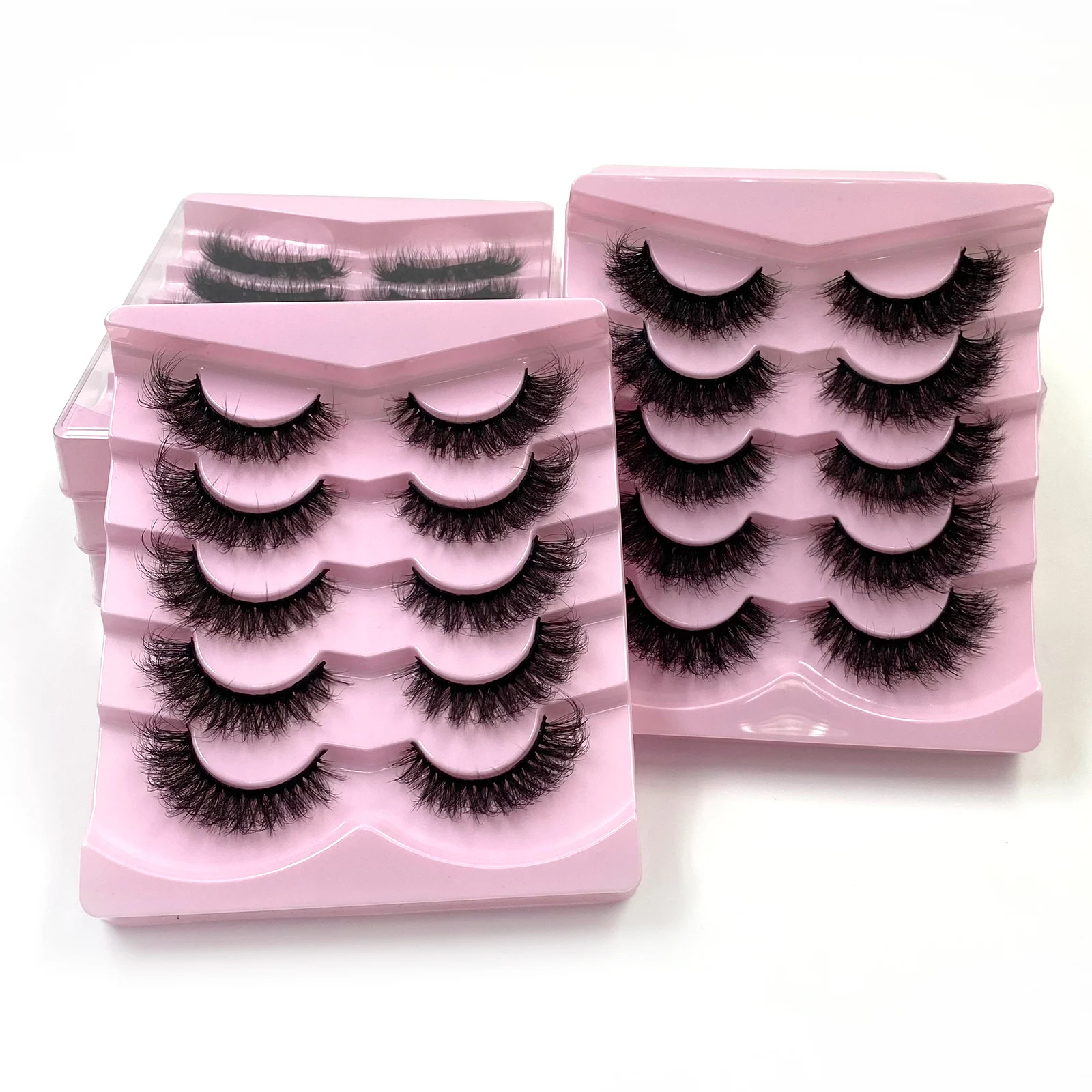 5Pairs 3D Mink False EyeLashes Winged Lashes Thick EyeLashes Makeup Fake EyeLashes Volume Lash Dramatic Mink EyeLashes